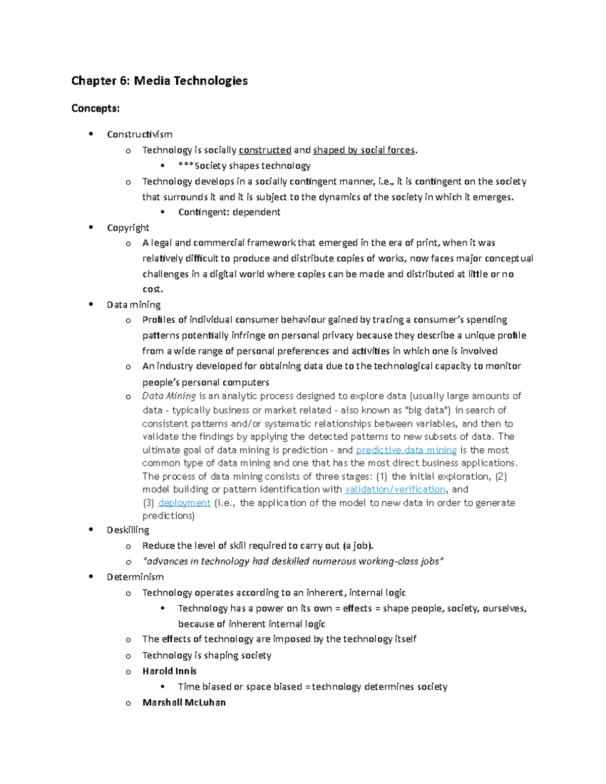 Chapter 6 Media Technologies - Chapter 6: Media Technologies Concepts ...