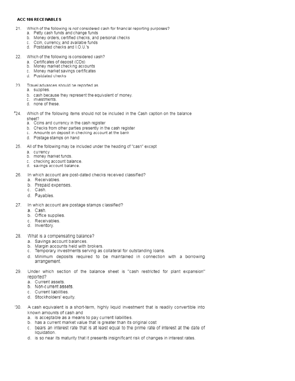 ACC 106 Receivables - ACCTNG - Accounting principles - ACC 106 ...