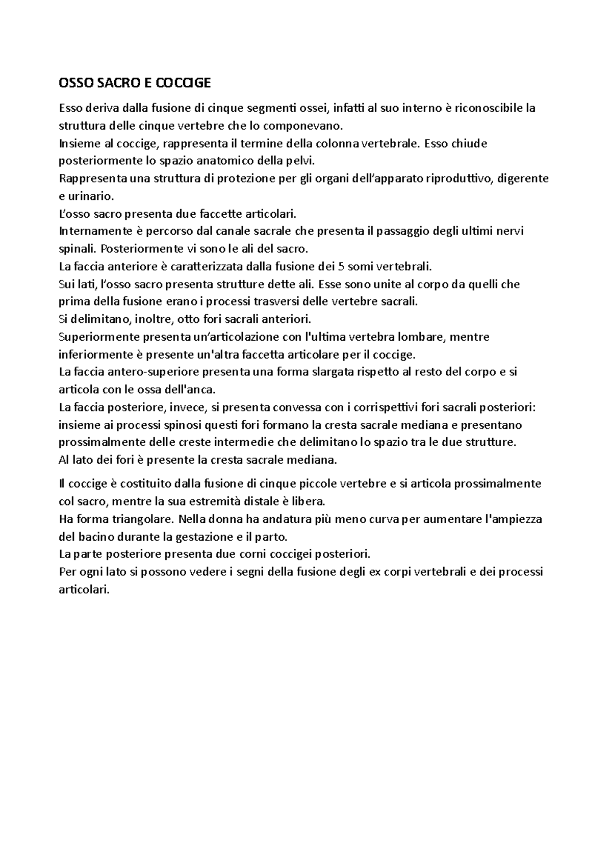 osso sacro rotto come capirlo