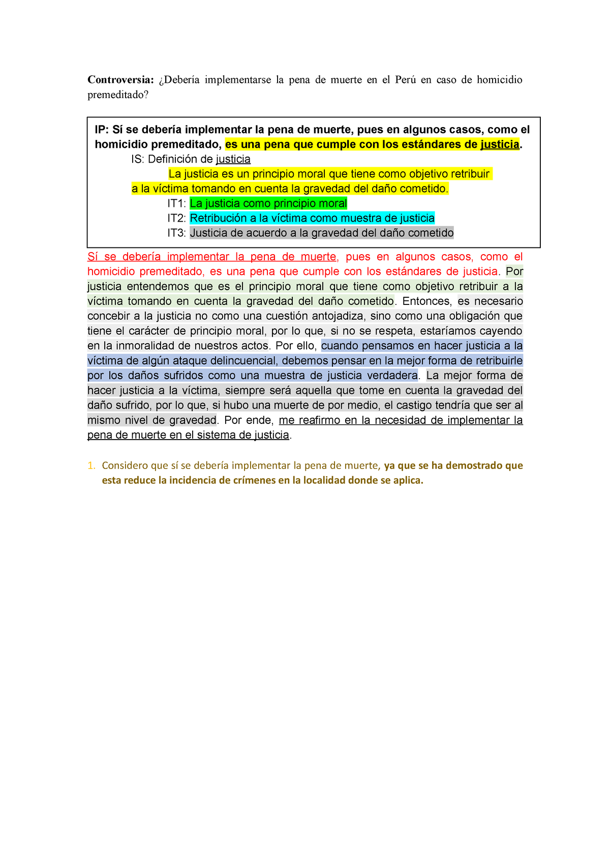 Ejemplo DE Argumento- Definición Generalización - Controversia ...