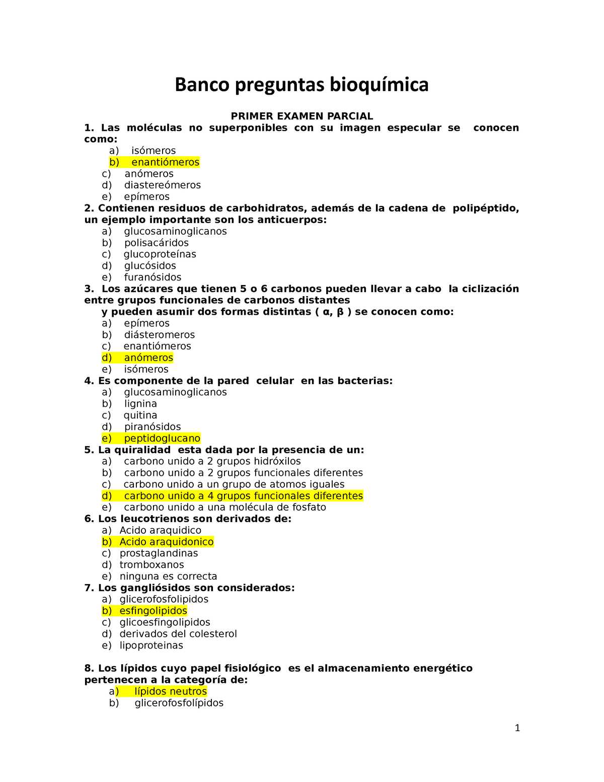 Banco-preguntas-bioqu Ã­mica - Banco Preguntas Bioquímica PRIMER EXAMEN ...