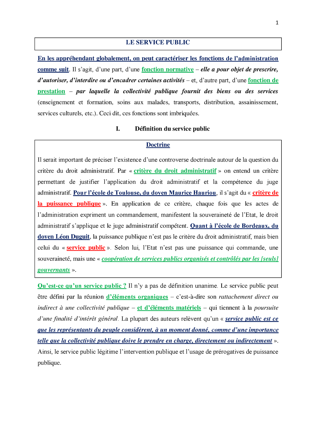 dissertation sur le service public