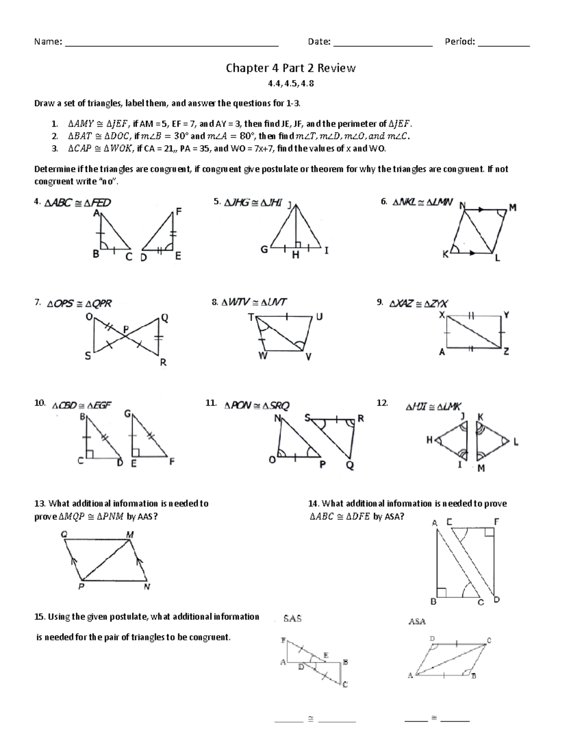 Chapter 4 Test 2 Review - Name ...