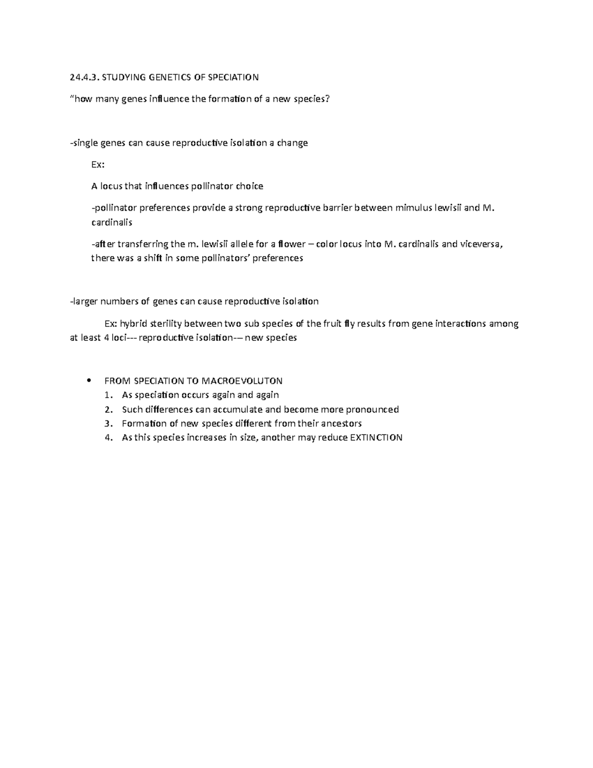24 4 3 Studying THE Genetics OF Speciation 24 4 STUDYING GENETICS
