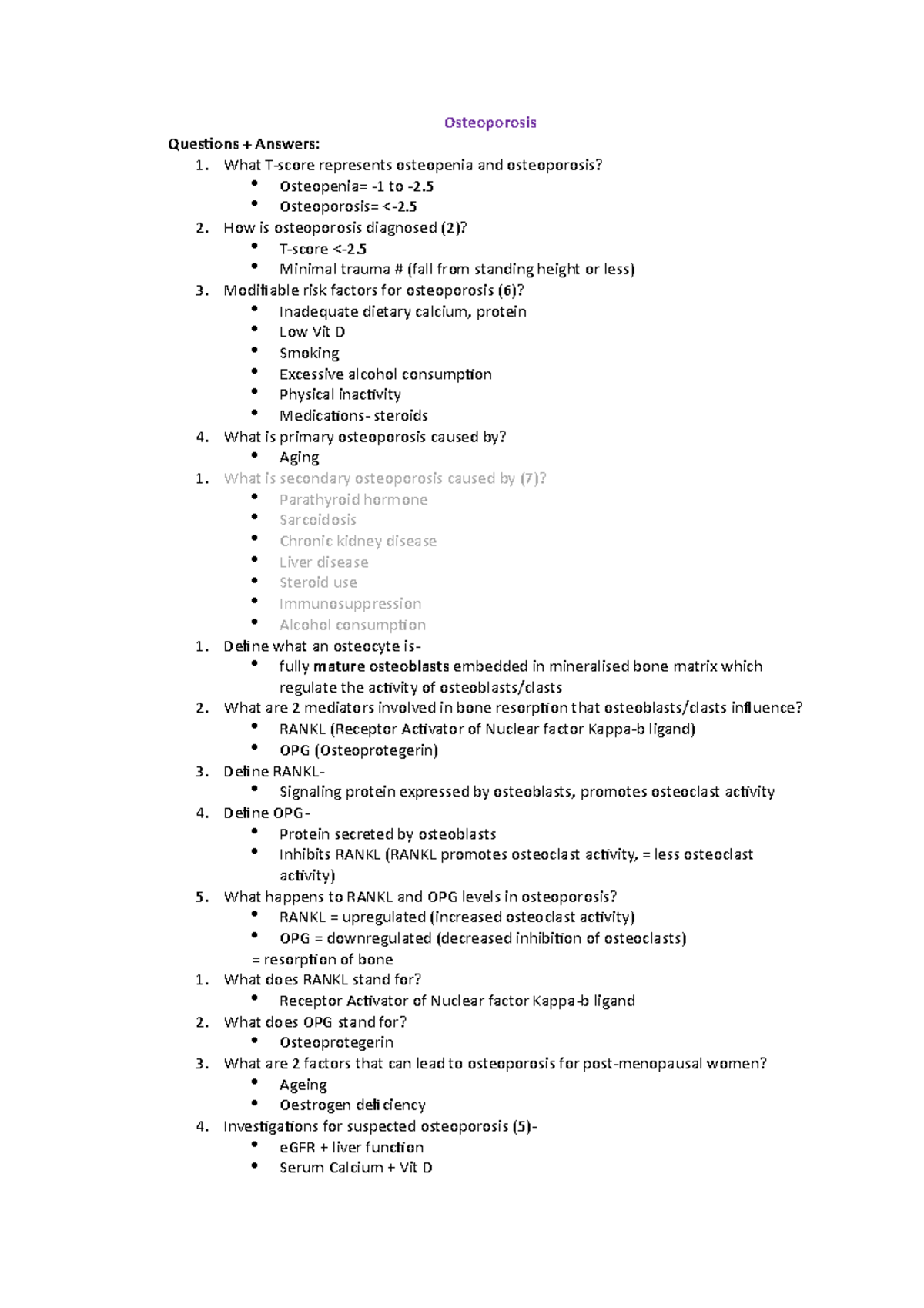 Osteoporosis Clinical science, musculoskeletal Osteoporosis