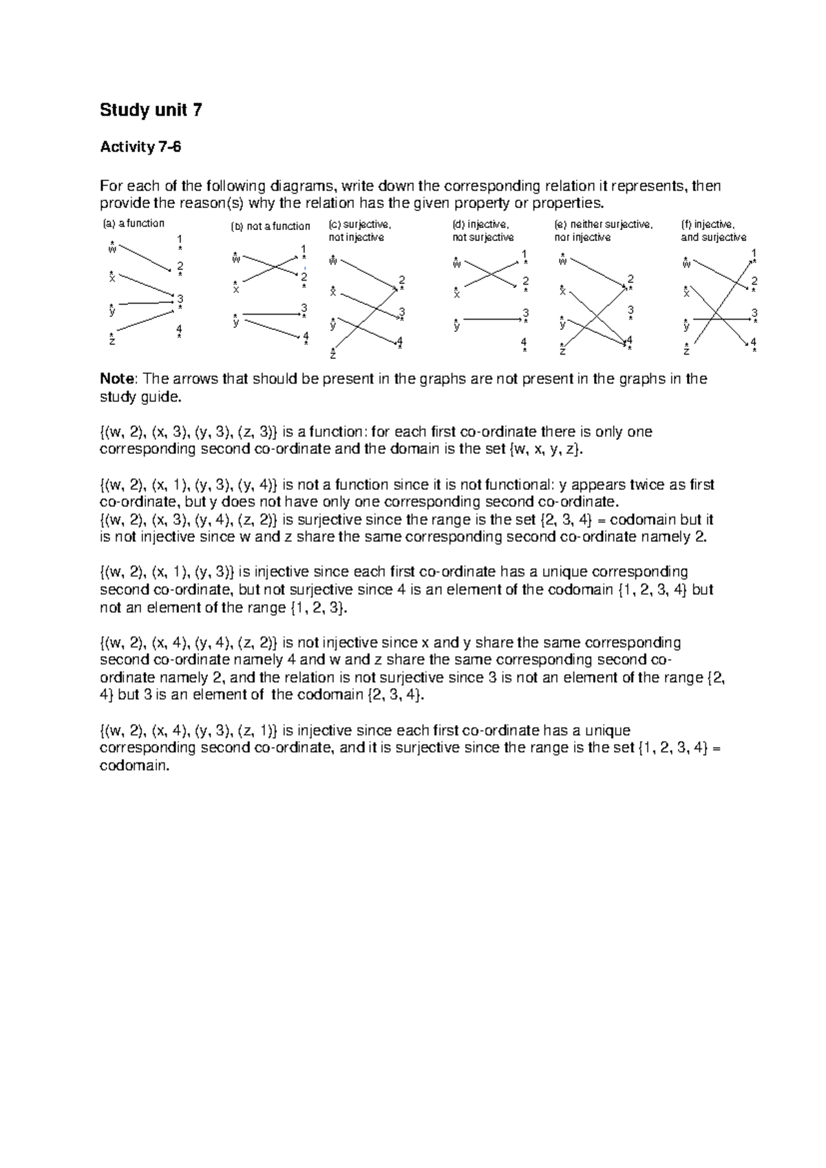 Study unit 7 Activity 7-6 - Study unit 7 Activity 7- For each of the ...