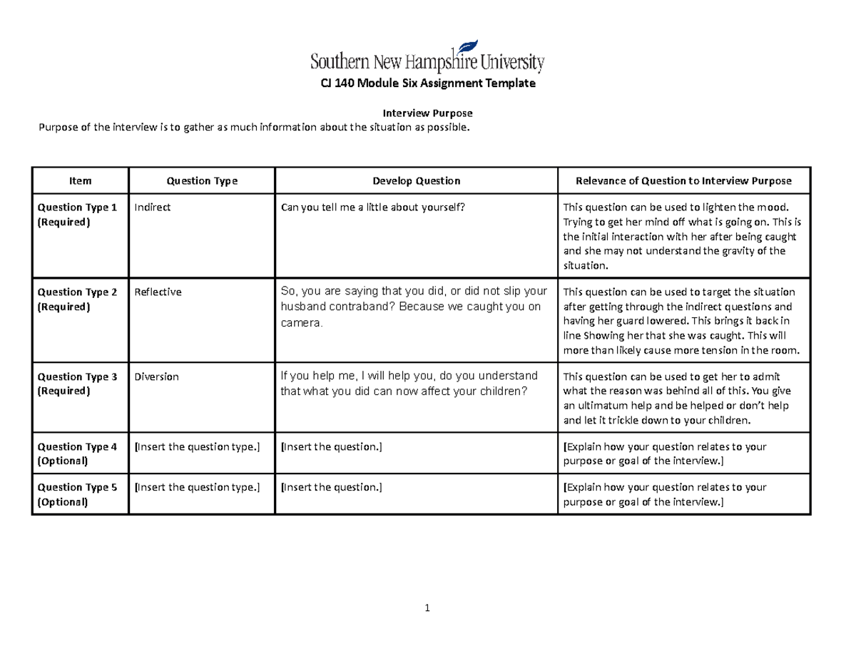 CJ 140 Module Six Assignment - Item Question Type Develop Question ...