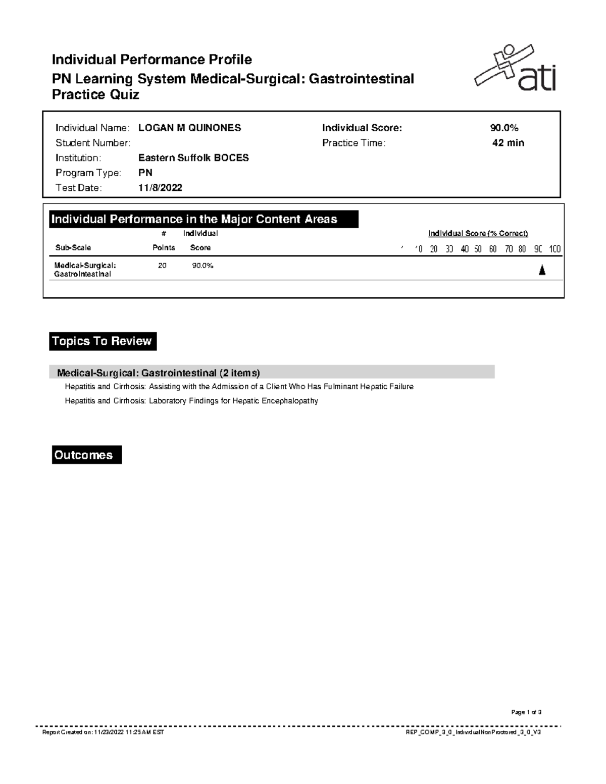 Report (11) Individual Performance Profile PN Learning System Medical
