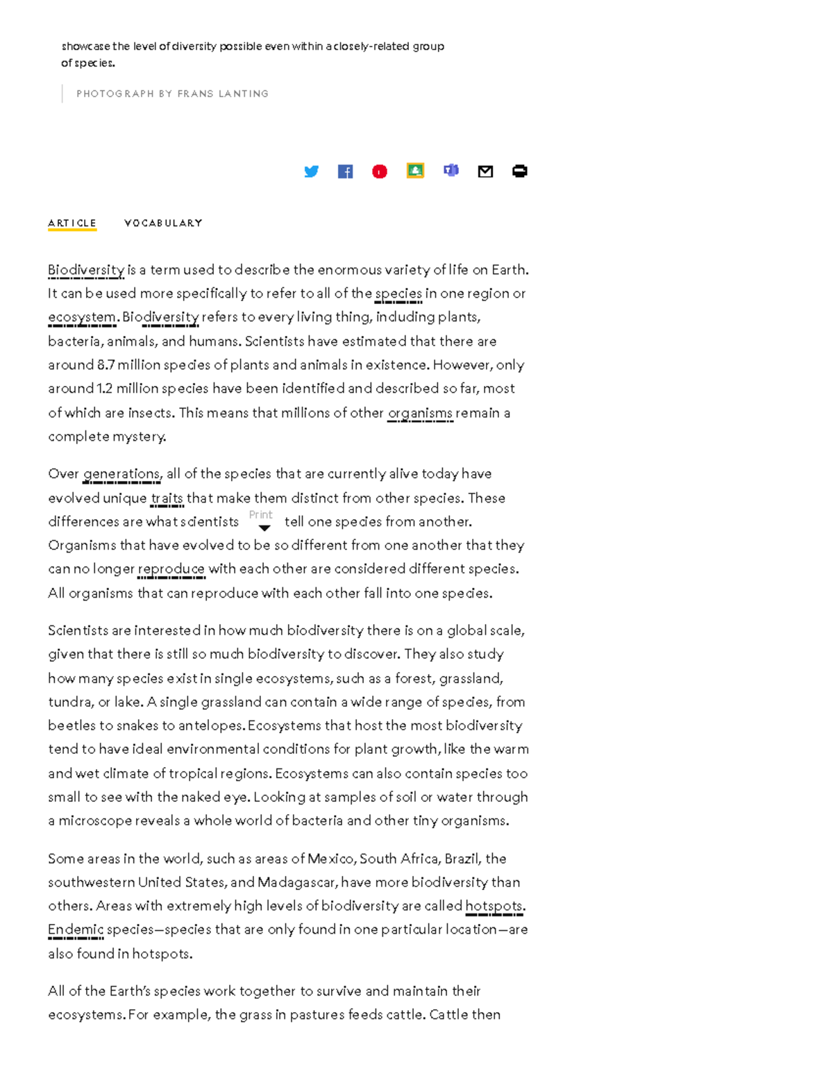 Biodiversity Summary How to Make Good Things Happen Know Your Brain