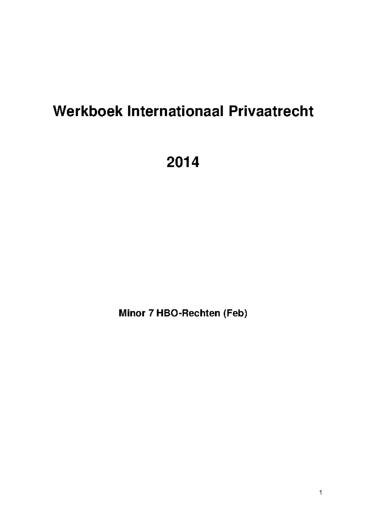 Werkboek Met Verplichte Opgaven Internationaal Privaatrecht, Vragen ...