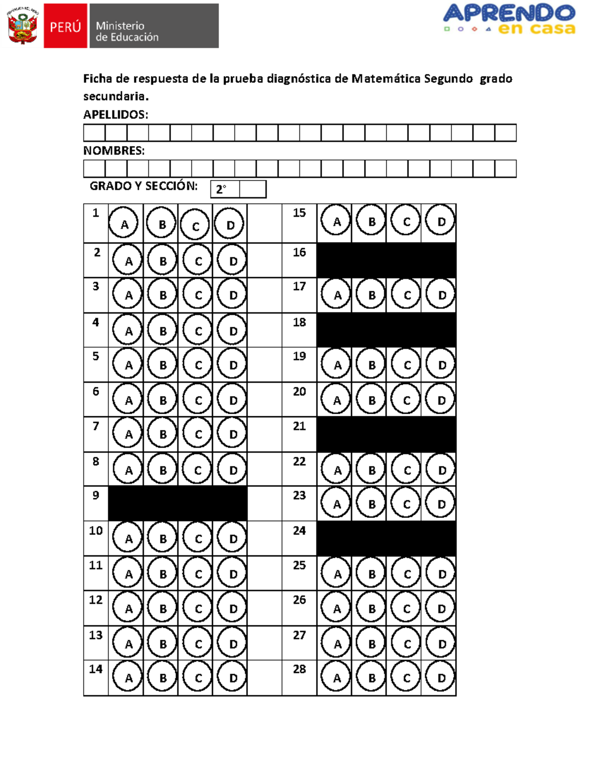 Ficha Matemática 2° Grado Secundaria 2022 - Matematica Aplicada - Ficha ...