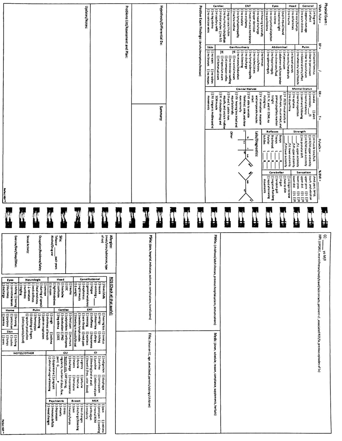 H&P Template - this - Physical Exam CC: yo Vitals Pulse BP RR T PulseOx ...