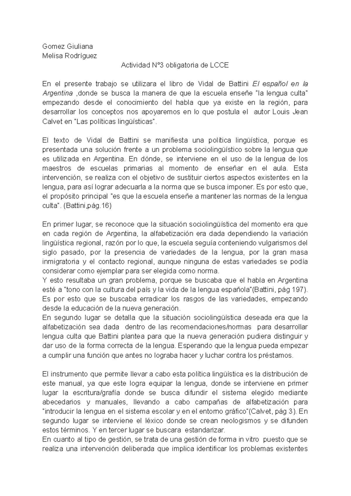 Rodriguez Y Gomez actividad 3 obligatoria lcce - Gomez Giuliana Melisa ...