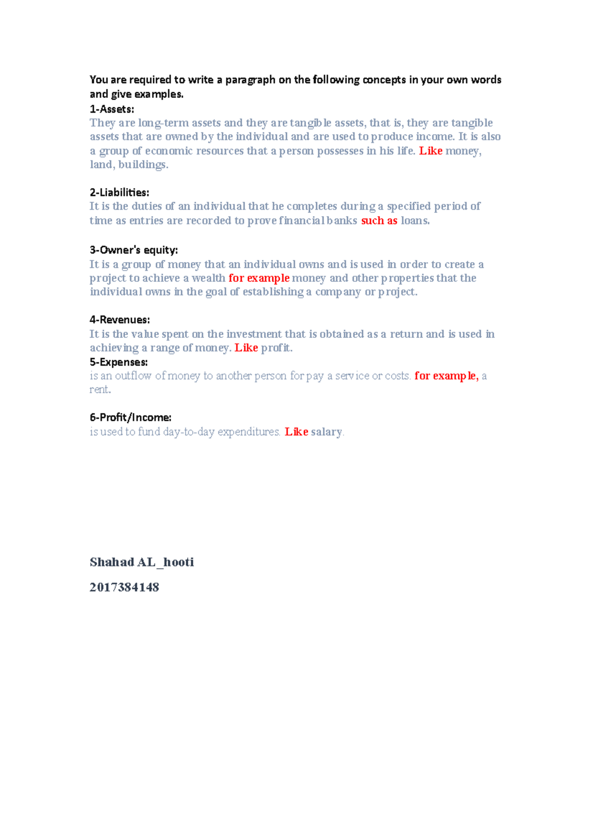 H - accounting - You are required to write a paragraph on the following ...