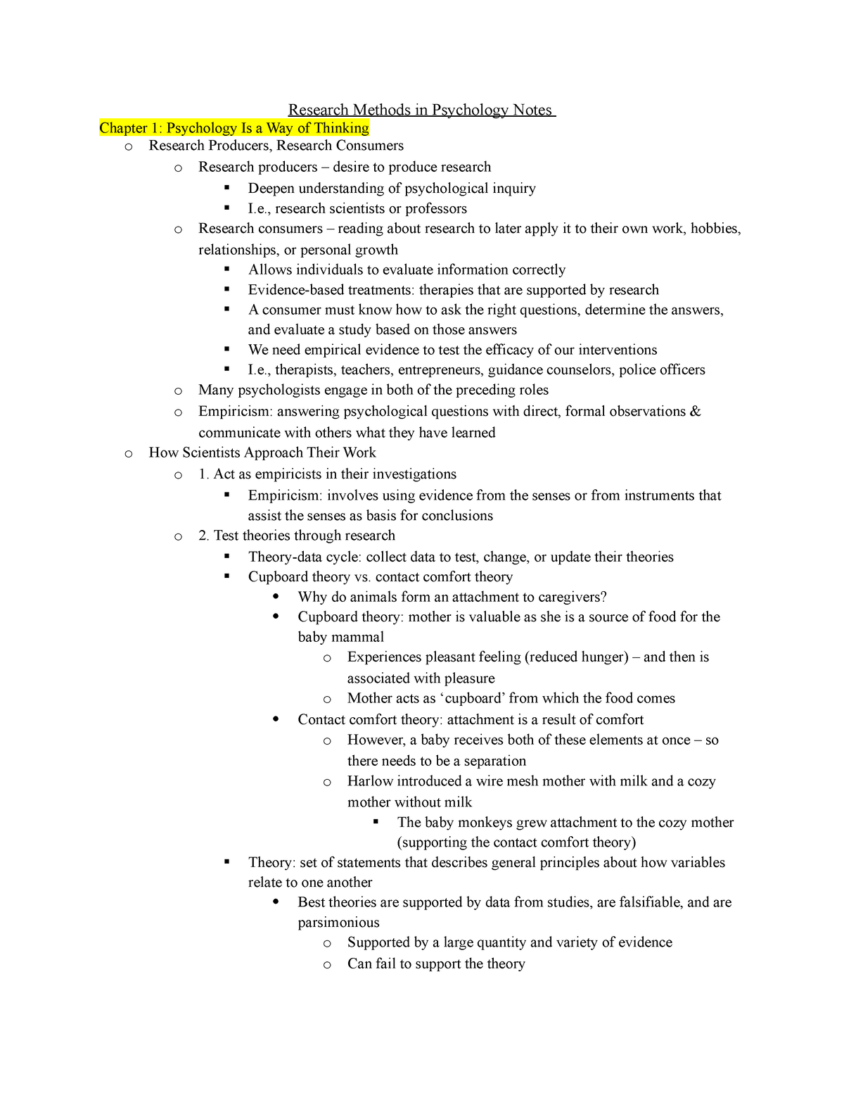 research methods in psychology notes pdf