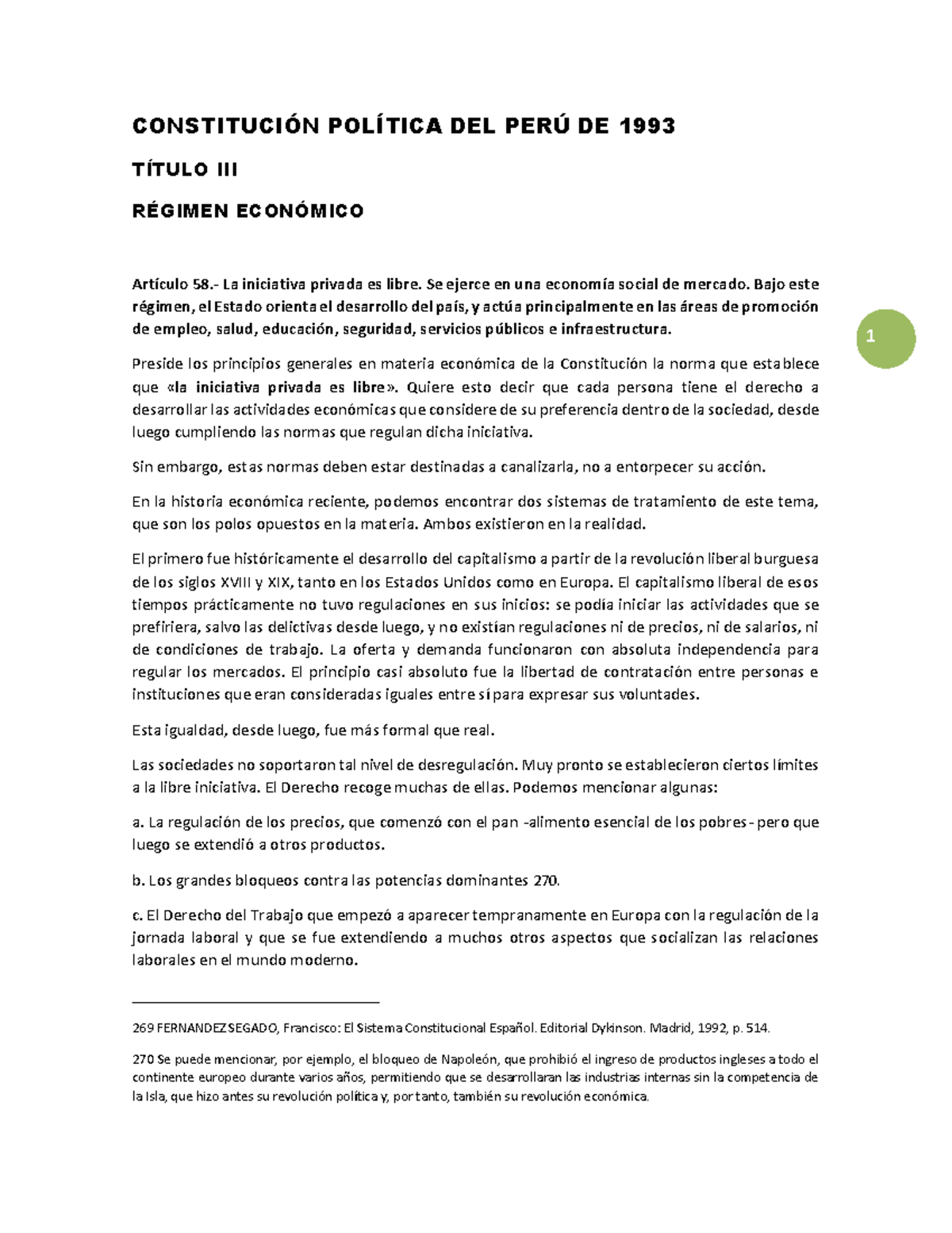 S03. S1 Lectura Y Análisis El Régimen Económico - 1 CONSTITUCIÓN ...