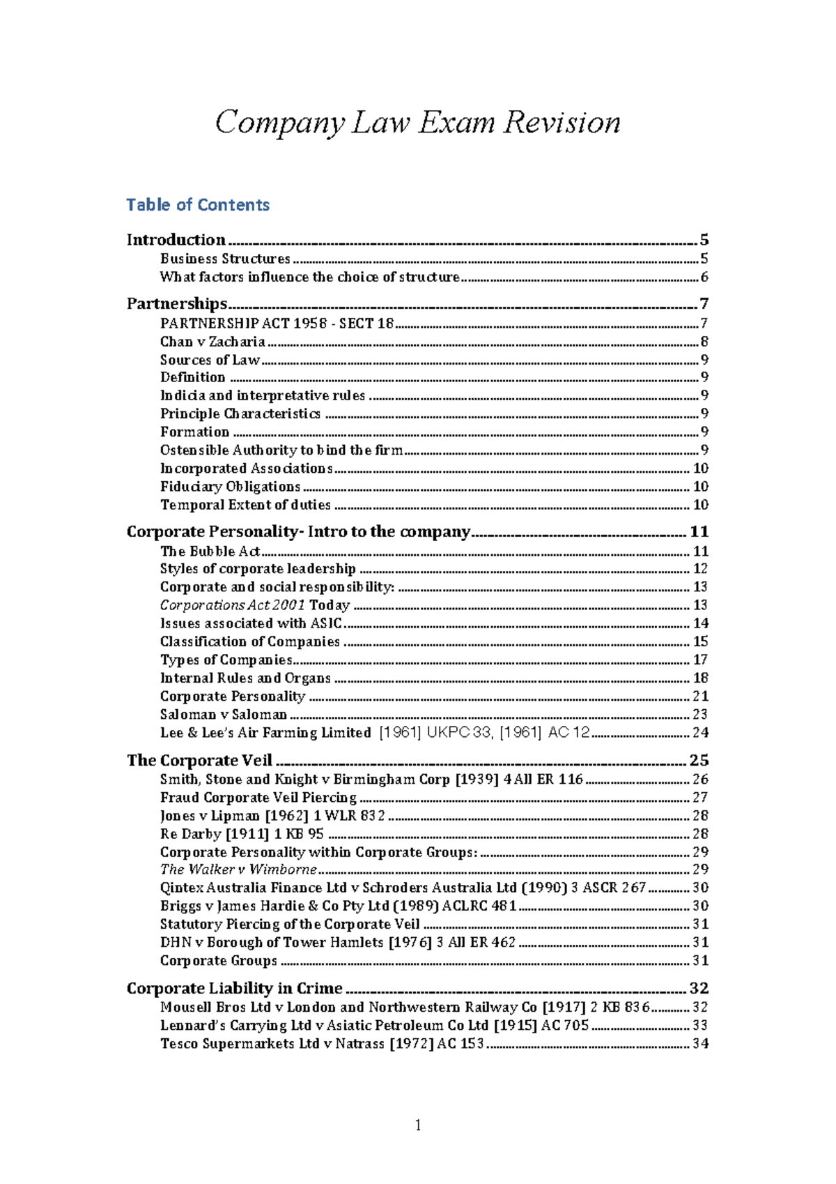 Company Law Exam notes - Company Law Exam Revision - Studocu