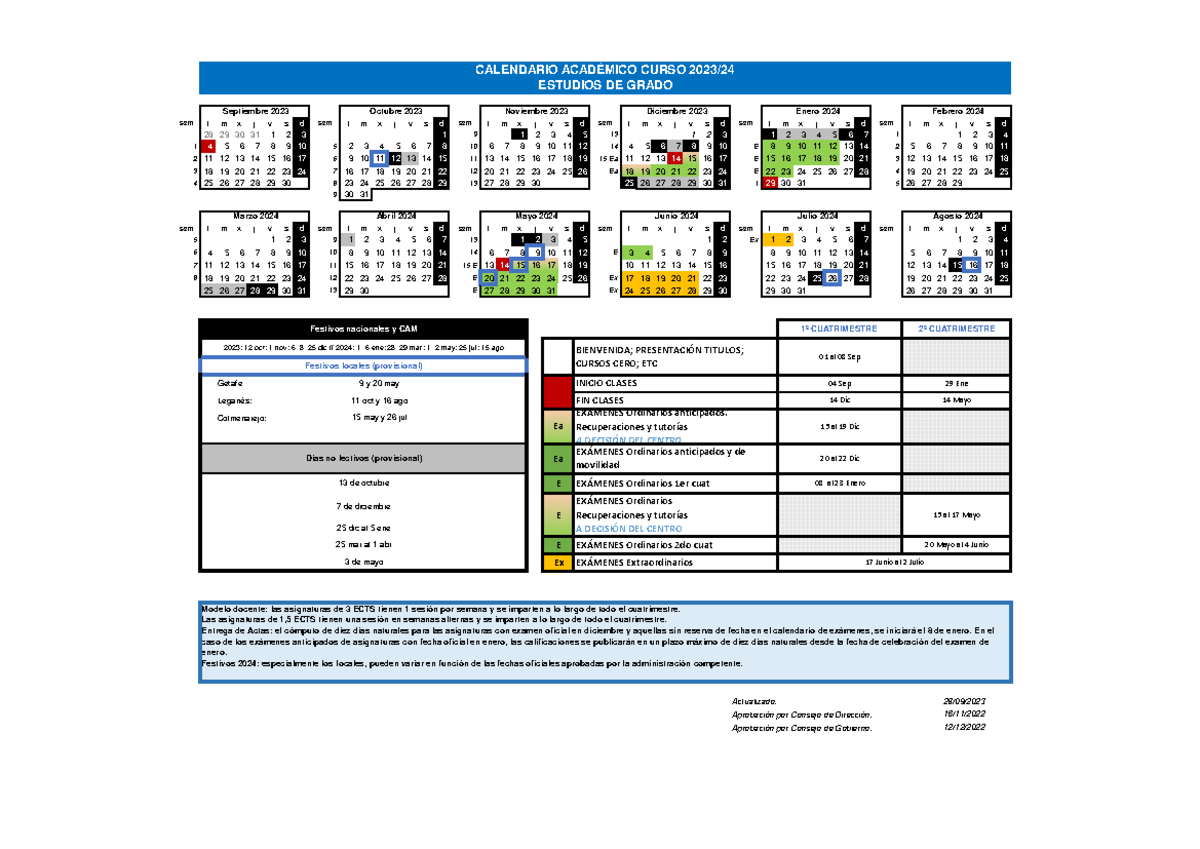 Calendario academico 2024 3 universidad distrital 2