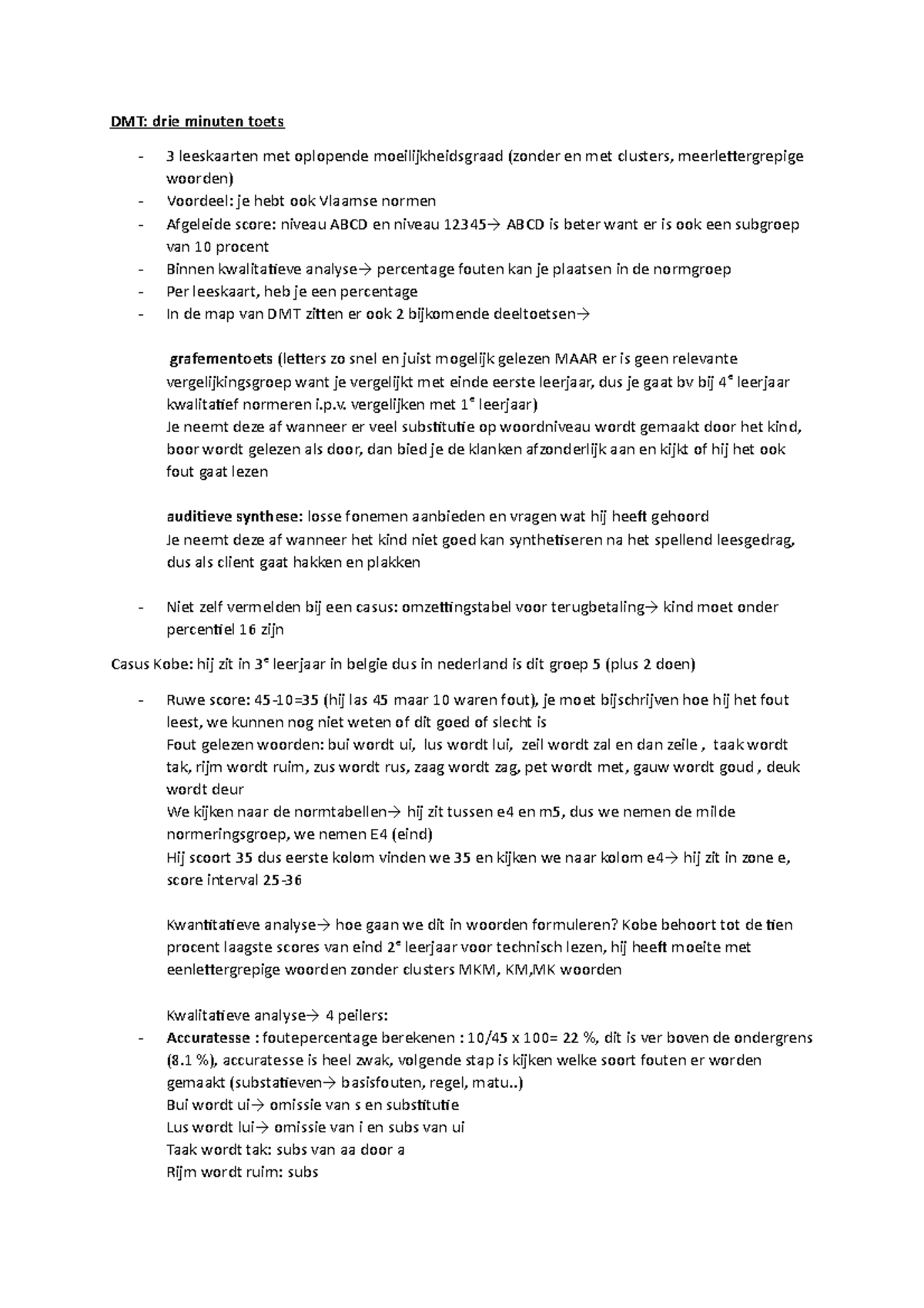 Testinstrumenten Lsr - Dmt: Drie Minuten Toets 3 Leeskaarten Met Oplopende  Moeilijkheidsgraad - Studocu