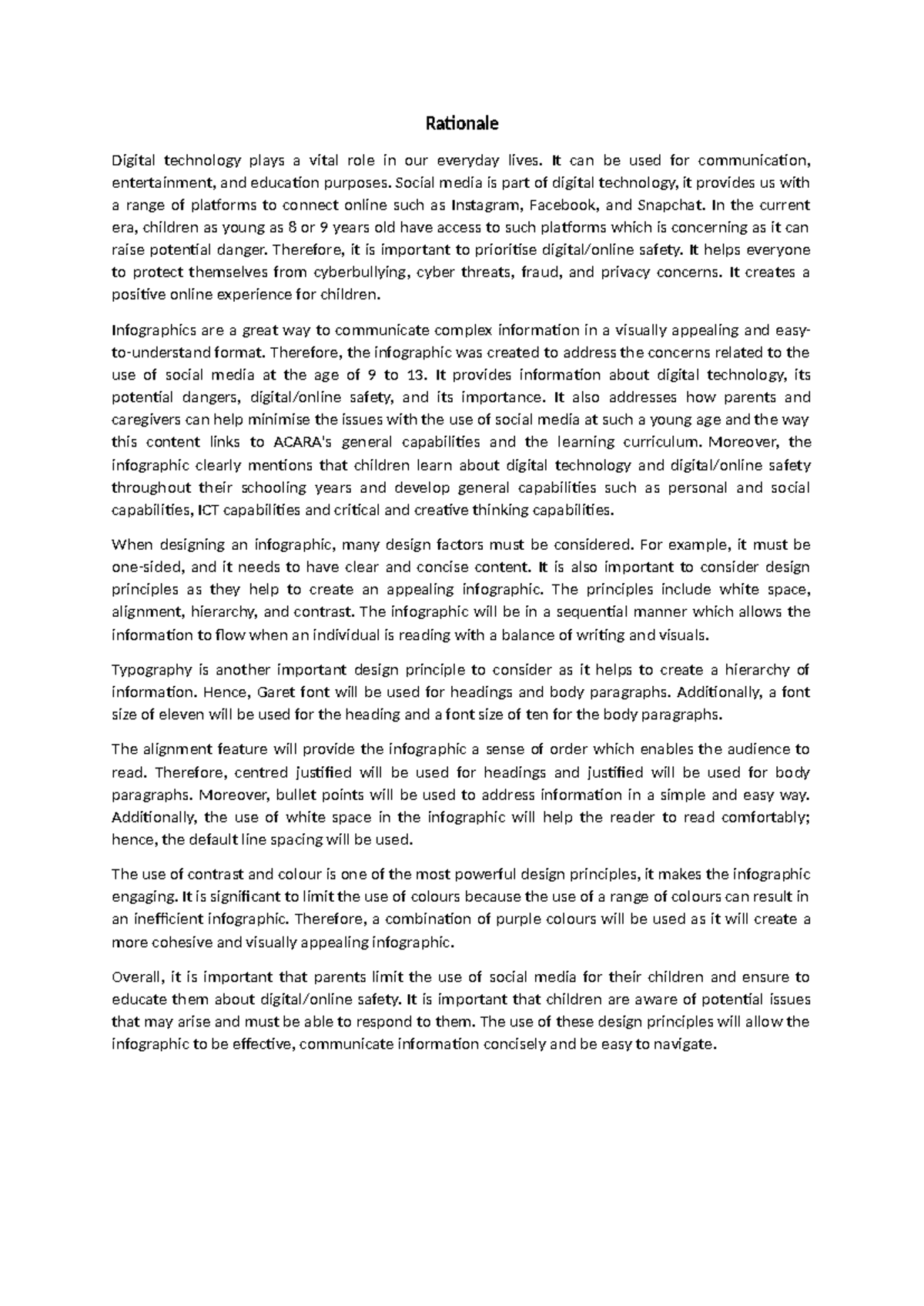 Rationale - Digital Technology and Online Safety - Rationale Digital ...