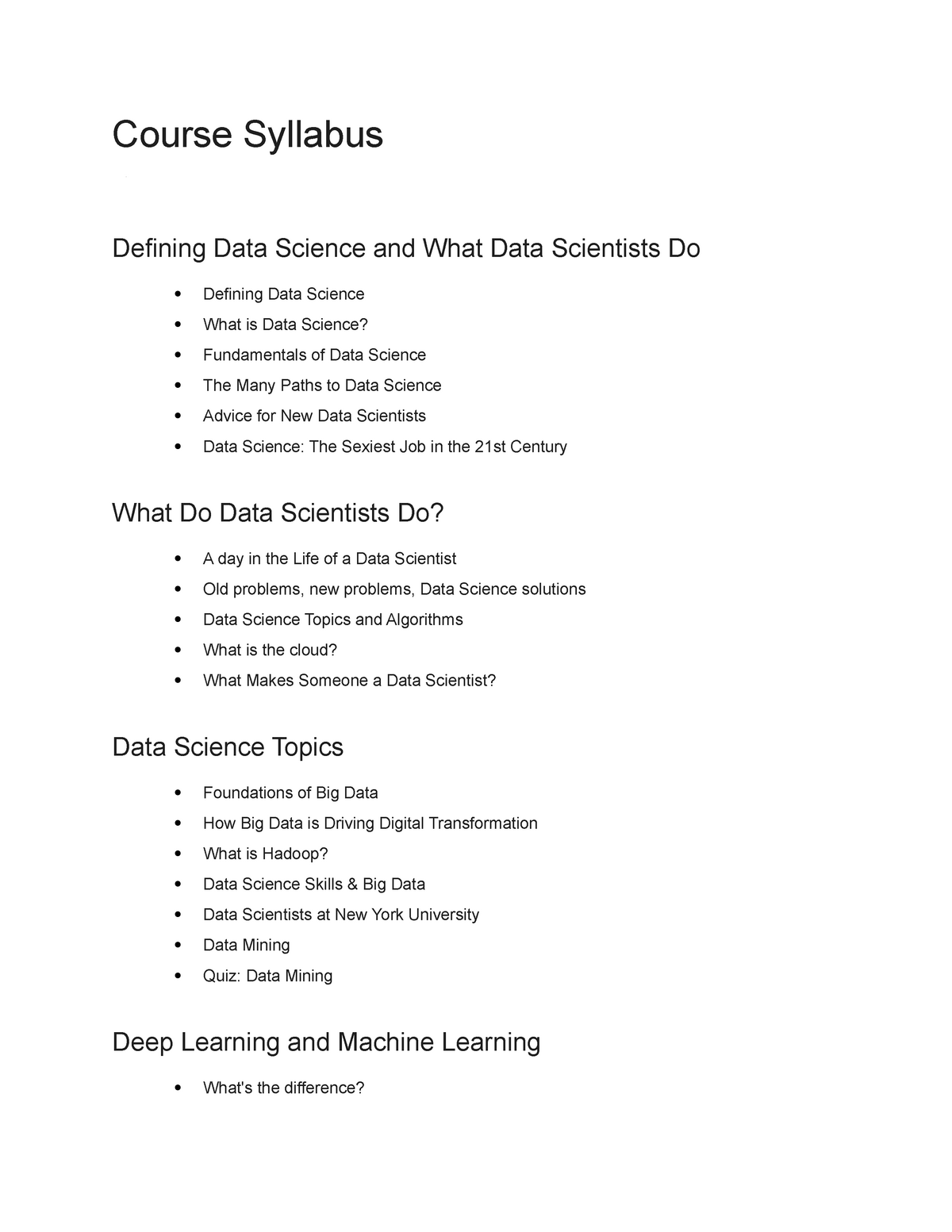 phd in data science syllabus