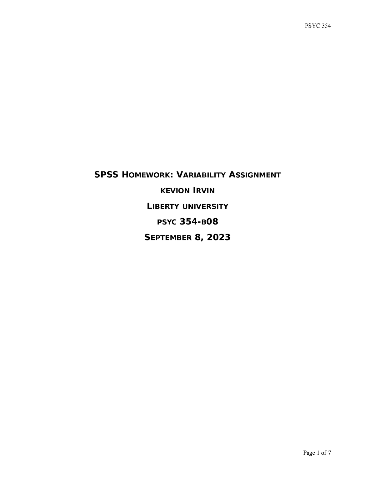 spss homework variability assignment