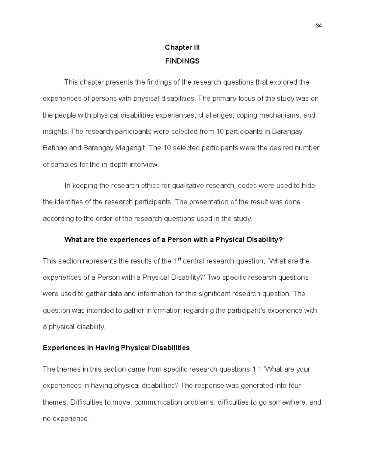 Chapter-3 - wder - Chapter III FINDINGS This chapter presents the ...