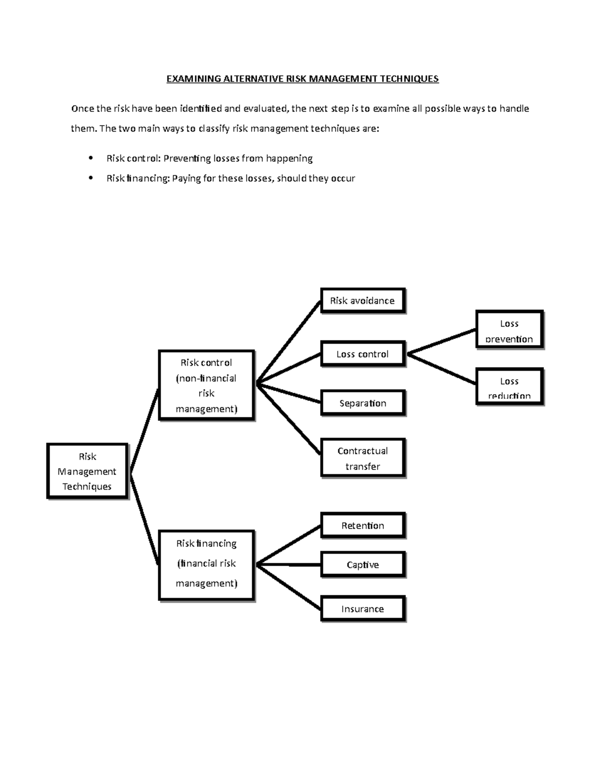 examining-alternative-risk-management-techniques-examining