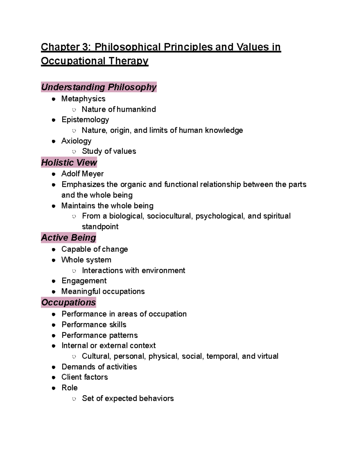 HSC 103 Notes - Module 3 - Chapter 3: Philosophical Principles And ...