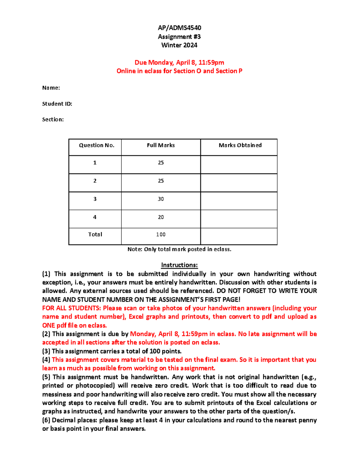 Assignment 3 - AP/ADMS Assignment # 3 Winter 2024 Due Monday, April 8 ...