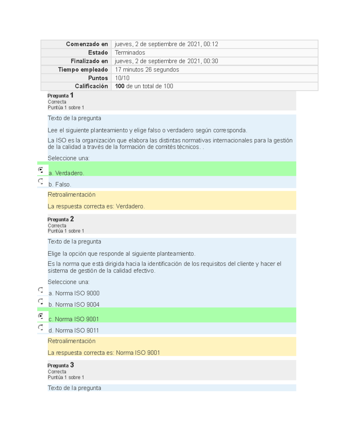 Examen 1 Sistema De Calidad E ISO - Comenzado En Jueves, 2 De ...