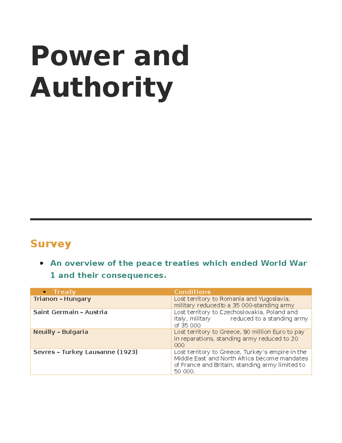 Power and Authority - Power and Authority Survey An overview of the ...