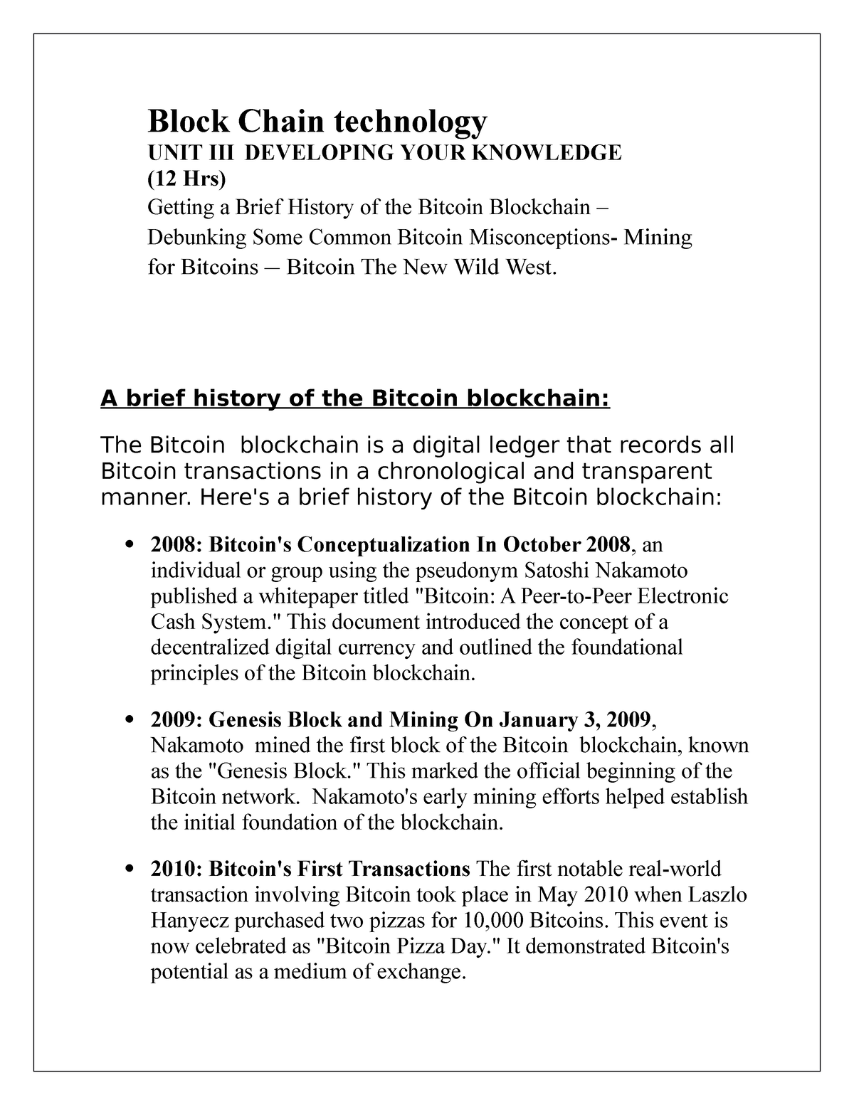 Unit 3,4 Complete Blockchain - Block Chain Technology UNIT III ...