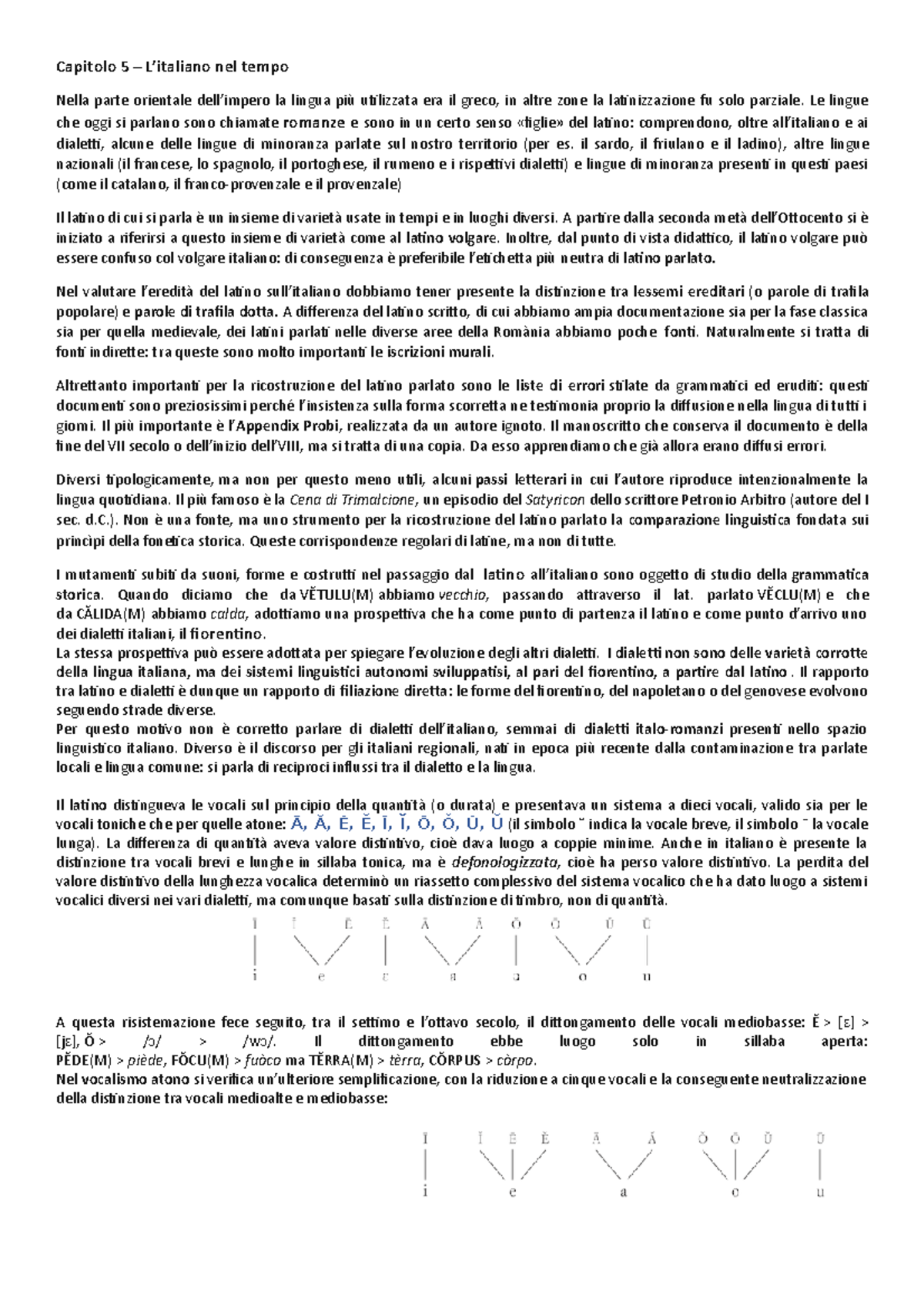 5 L'italiano nel tempo Capitolo 5 L’italiano nel tempo Nella