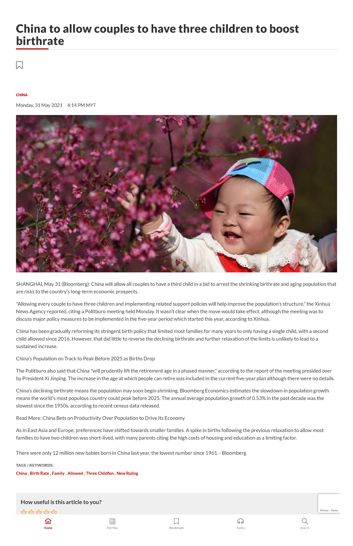 China To Allow Couples To Have Three Children To Boost Birthrate The ...