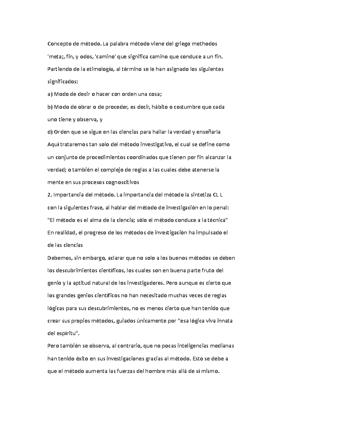 Concepto de método - etes - Concepto de método. La palabra método viene ...