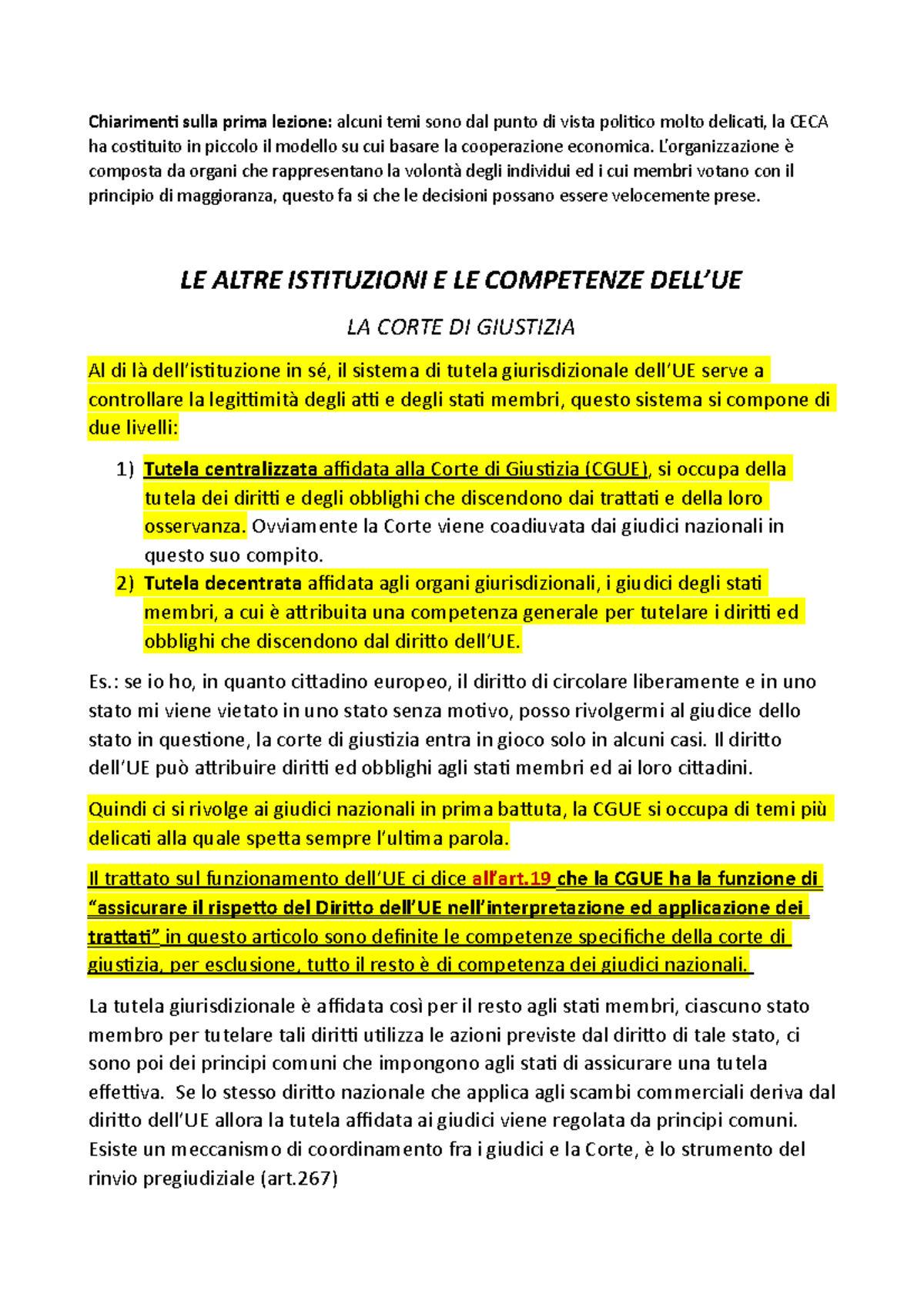 Lezione 3 - Chiarimenti sulla prima lezione: alcuni temi sono dal punto ...