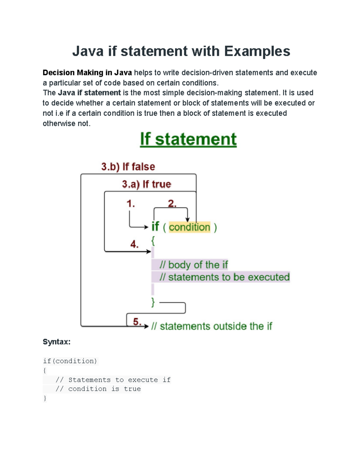 java if statement variable assignment