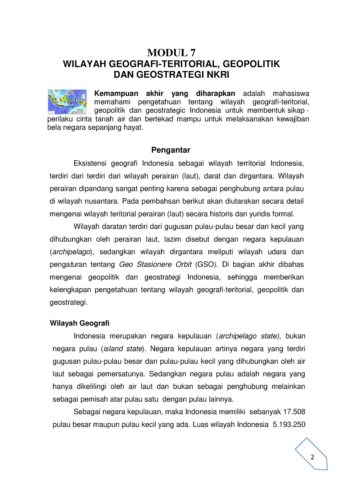 Modul 7 Pendidikan Kewarganegaraan -Wilayah Geografi Teritorial - MODUL ...