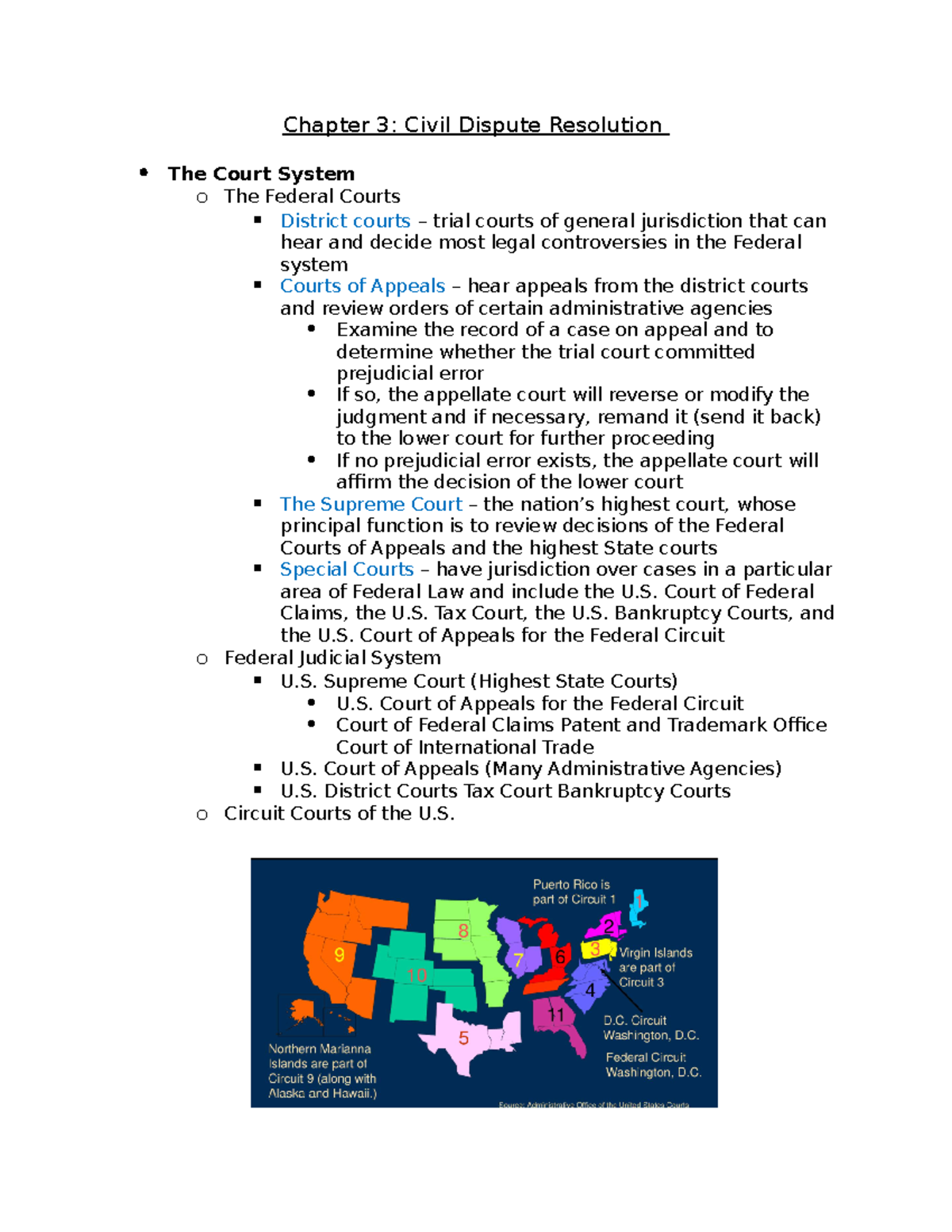 Chapter 3 - Civil Dispute Resolution - Court of Federal Claims, the U ...