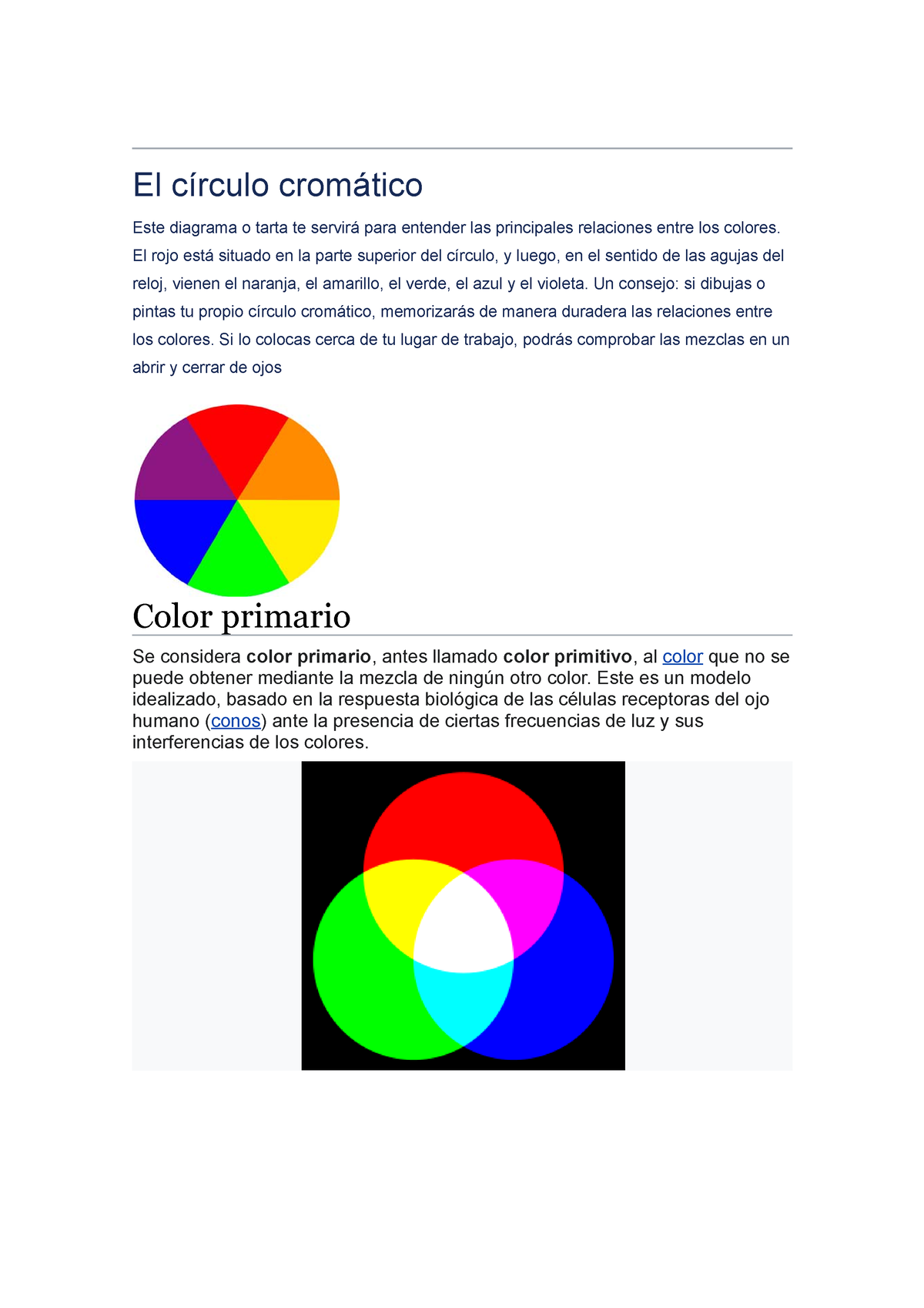 Elaboración del Círculo Cromático, by Composición FAD PUCP