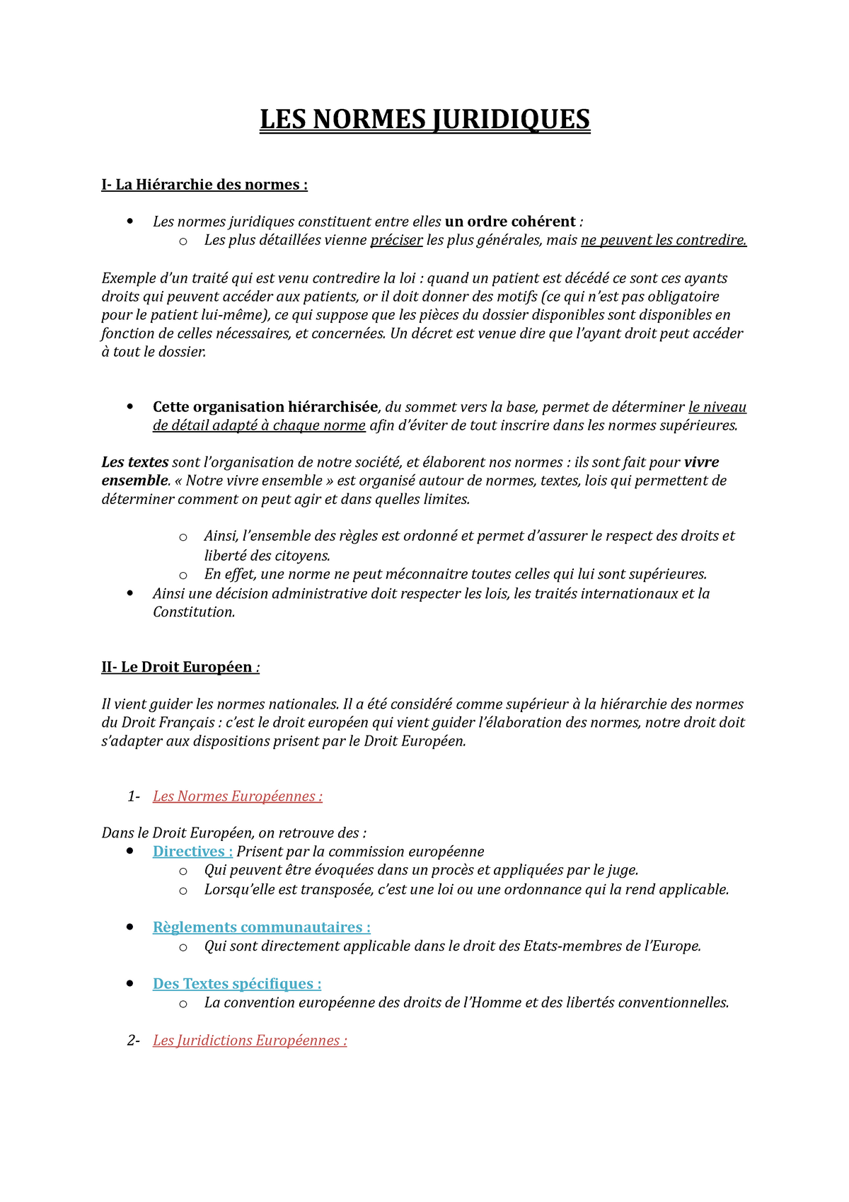 dissertation juridique la hierarchie des normes