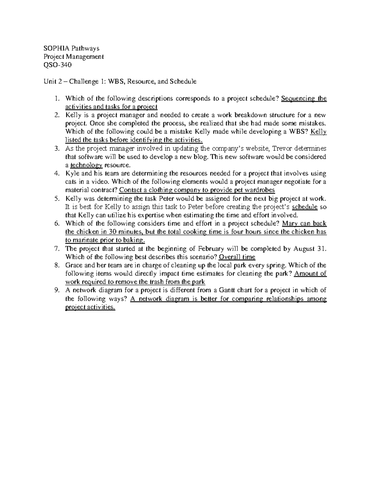 Sophia Unit 2 Challenge 1 Project Mgmt QSO340 SOPHIA Pathways