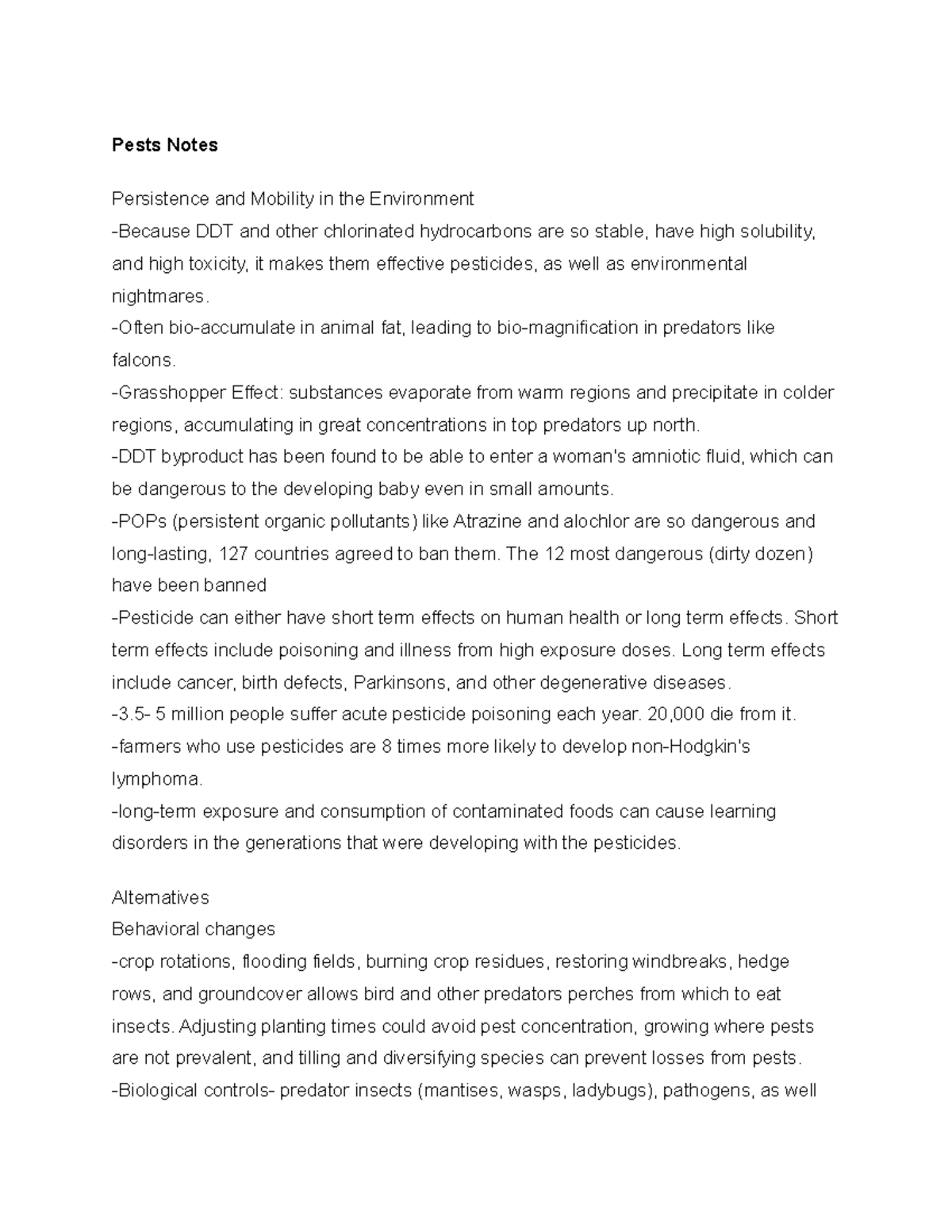 Pests Notes - Pests Notes Persistence and Mobility in the Environment ...