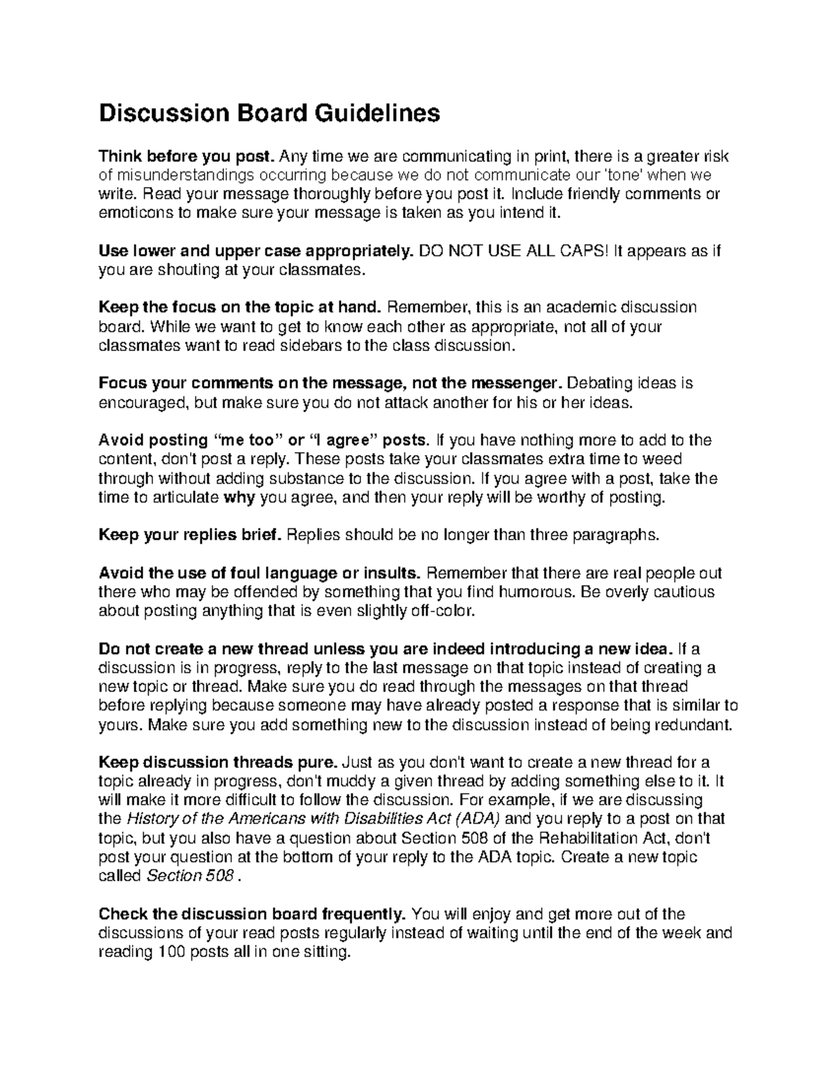 discussion-board-guidelines-spn-106-bmcc-studocu