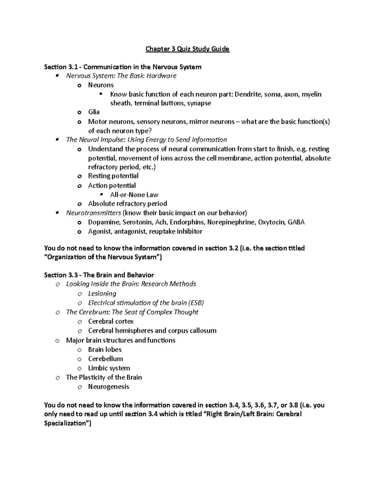 Chapter 3 Quiz Study Guide - Chapter 3 Quiz Study Guide Section 3 ...