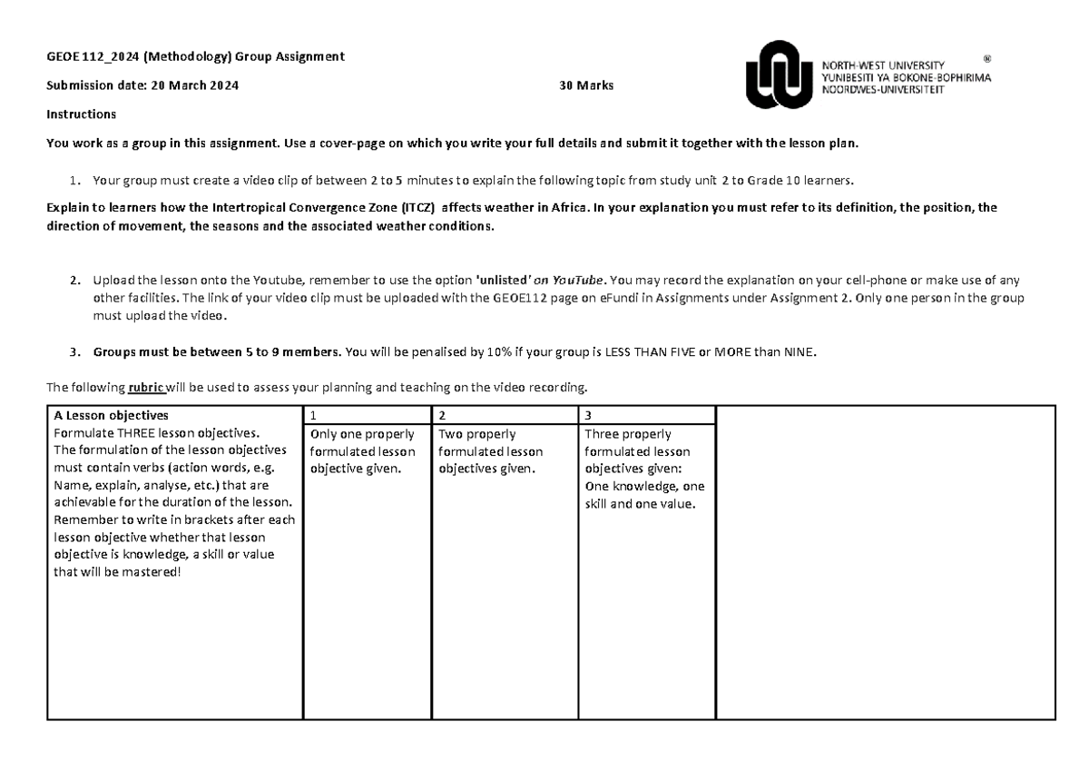 GEOE 112 2024 Methodology Group Assignment - GEOE 112_2024 (Methodology ...