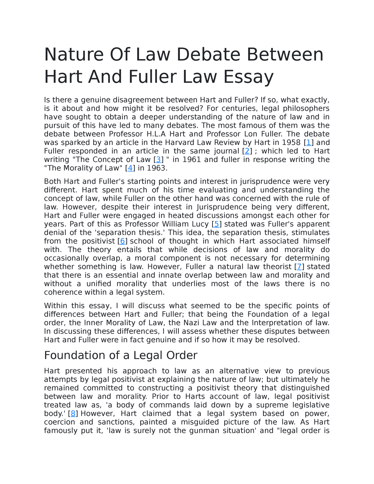 essays on nature of law