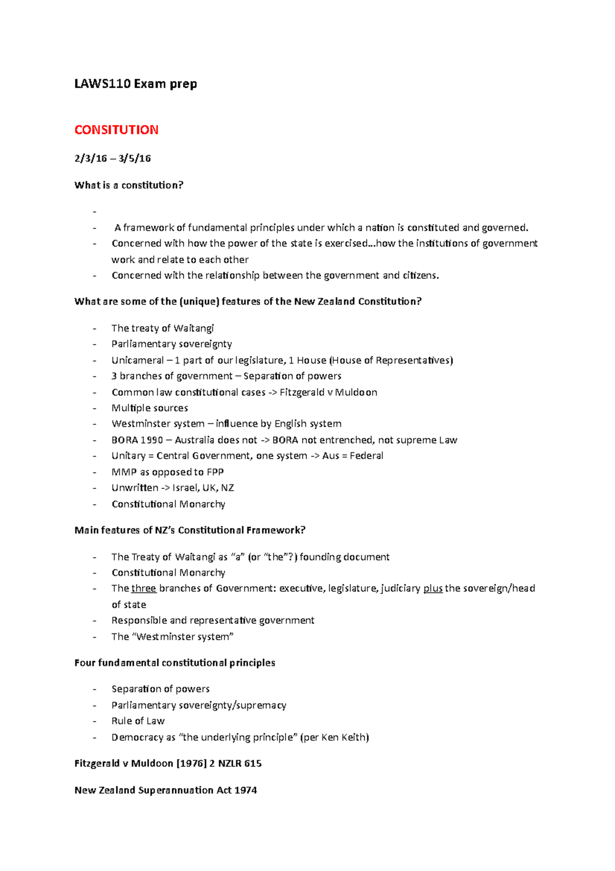 EXAM PREP - These notes helped me study for the final exam! - LAWS110 ...