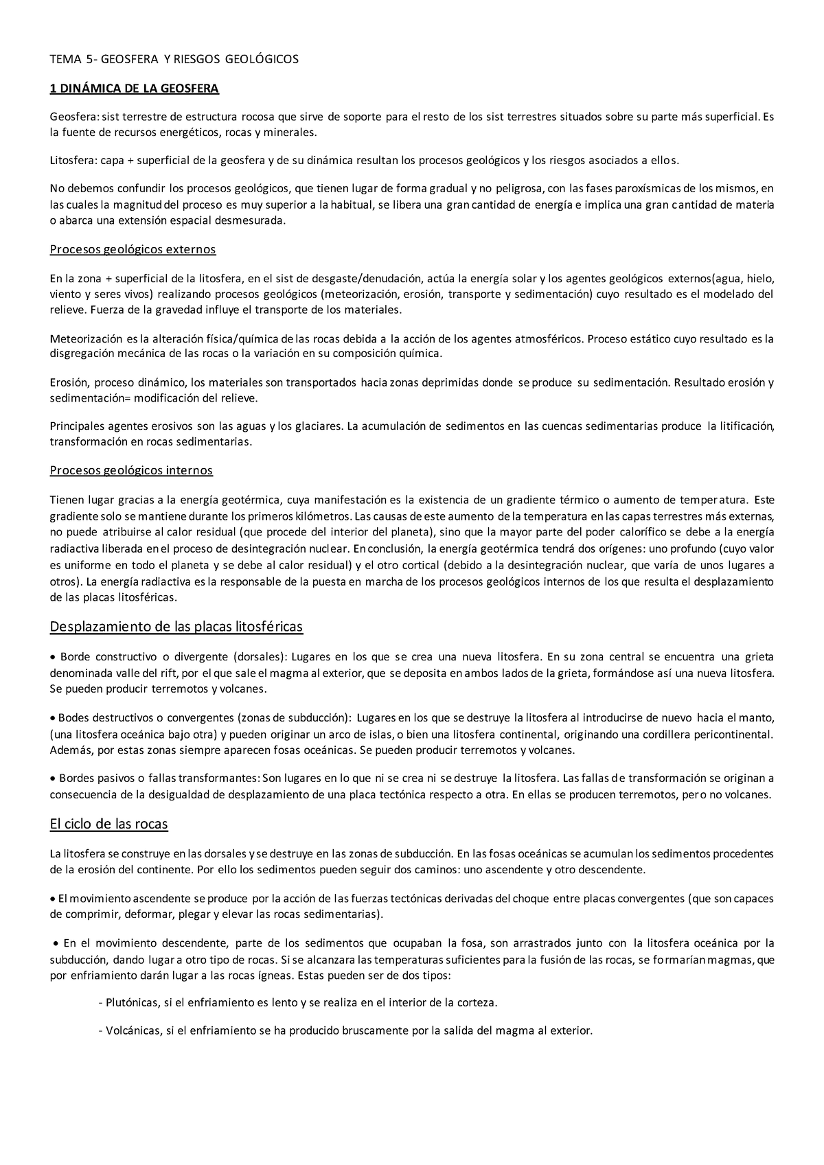 5 Tema 2º - Biología - Tema 5- Geosfera Y Riesgos Geol”gicos 1 Din¡mica 